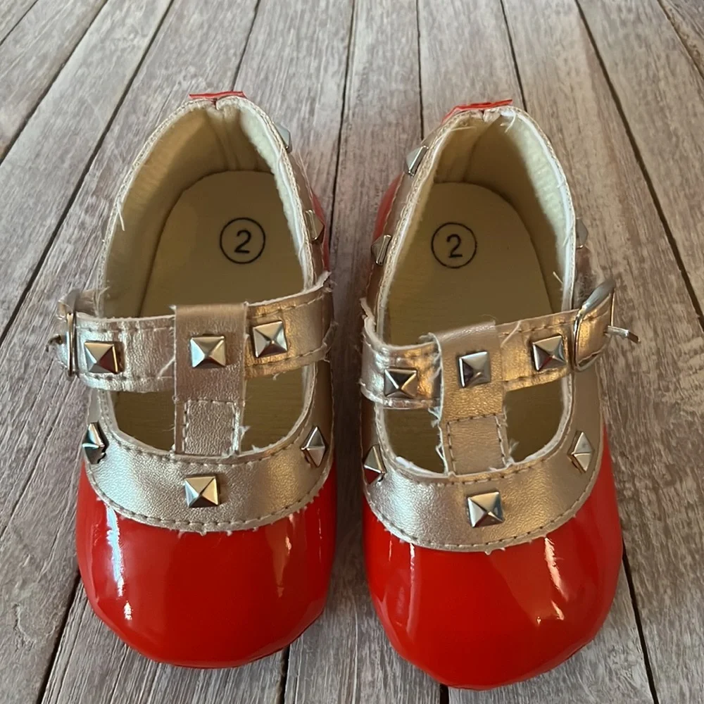 Red Valen-Tiny Baby Shoes - Size 2